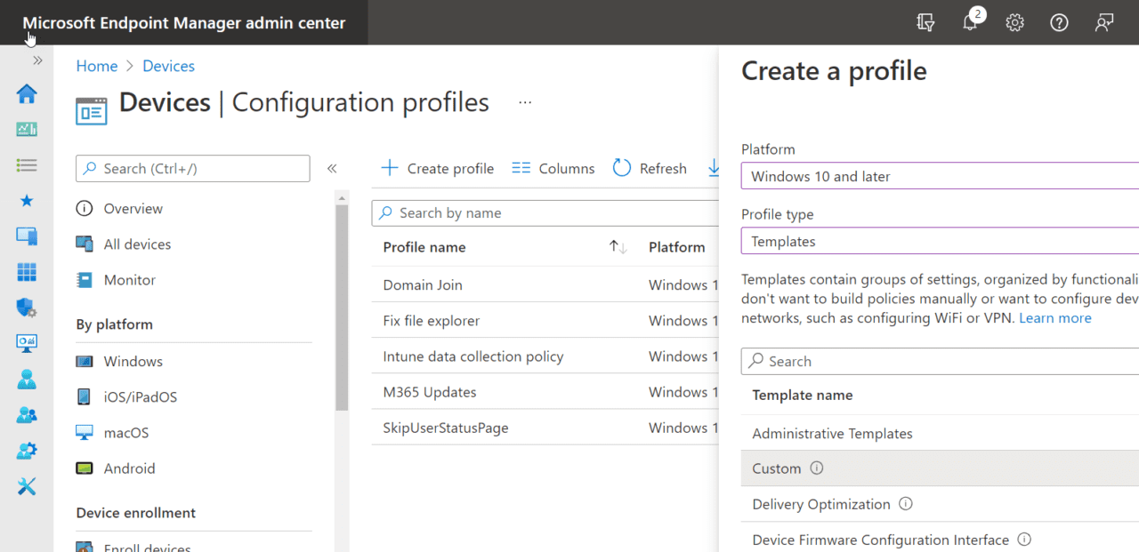 Create a Custom Profile
