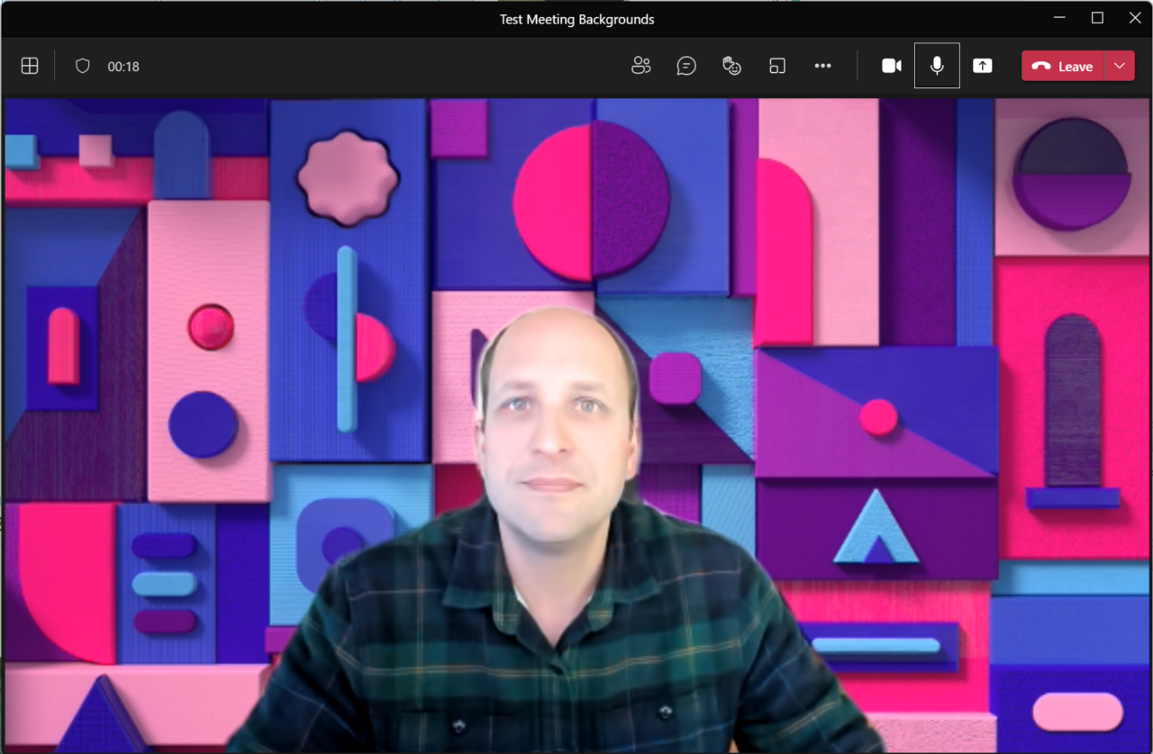 Here's your live meeting with your custom background!