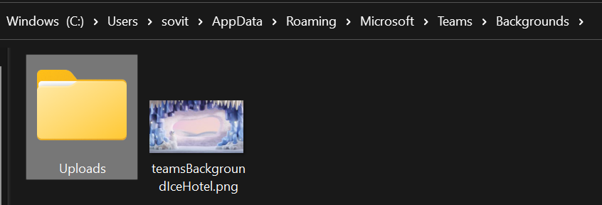 The local filesystem showing the file location of your custom uploaded background images