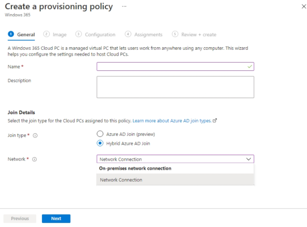 Creating a provisioning policy