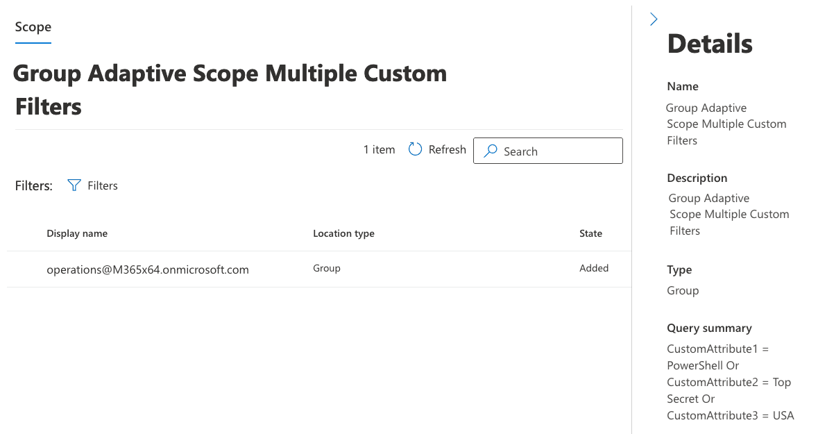 group adaptive scope multiple custom filters