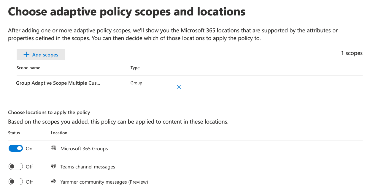 choose adaptive policy scopes and locations
