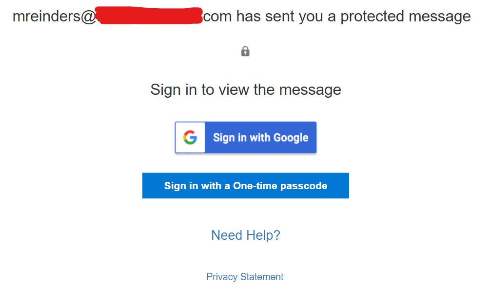 Sign In with Google to read protected message