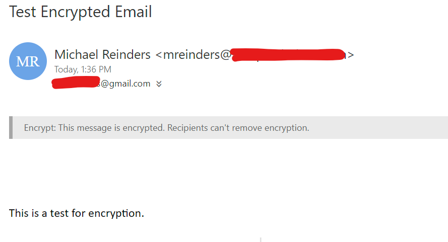 reading the encrypting email in Outlook