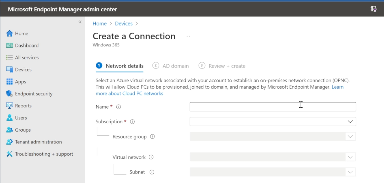 Connect to Windows 365 from the Microsoft Endpoint Manager