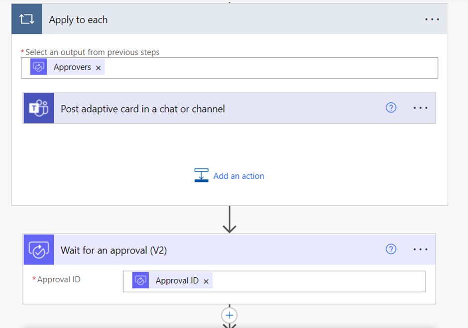 Apply to each action with Adaptive Card action