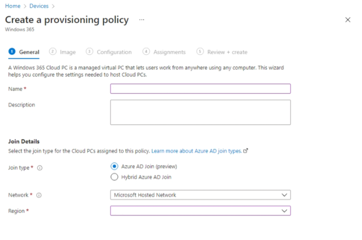 Create a provisioning policy for Windows 365