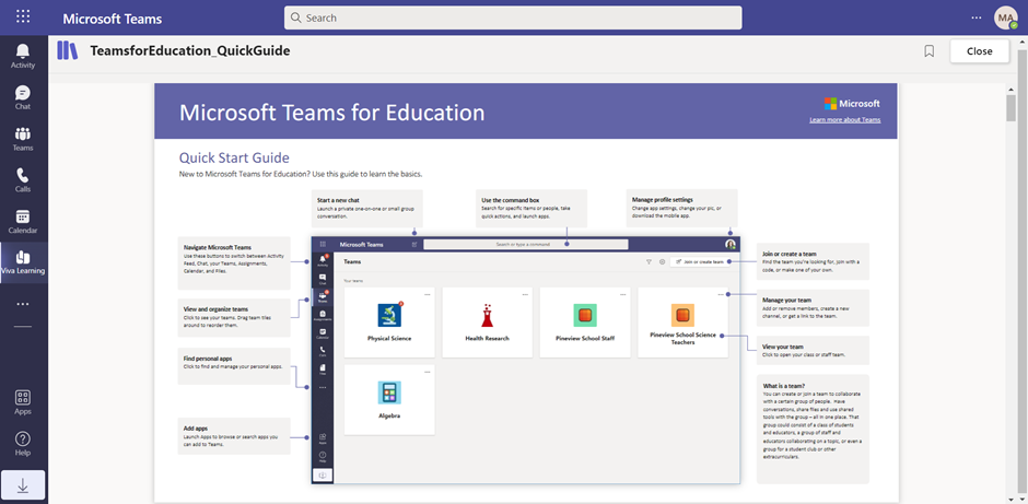 Custom content opened in Microsoft Teams