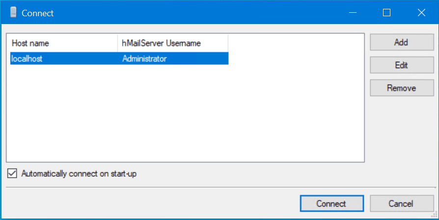 Launch 'hMailServer Administrator' to handle server administration