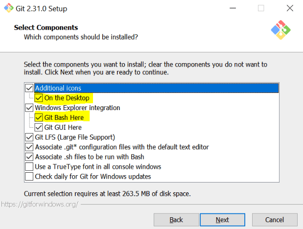 Choose to add a desktop shortcut and enable the Windows Explorer integration