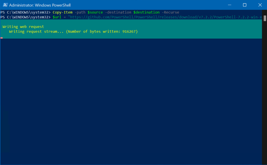 Using Invoke-WebRequest to download the latest PowerShell MSI installer from GitHub