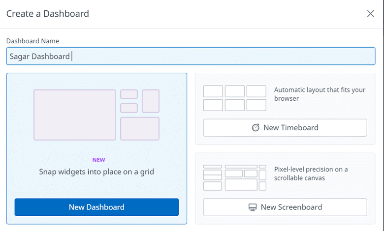 Specify the name of your Datadog dashboard