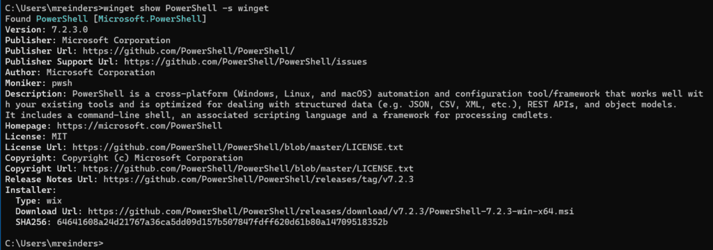 Downloading the latest version of PowerShell right from the command line
