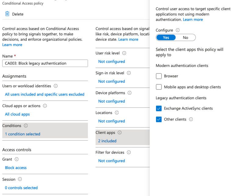 Using Conditional Access Policies to Allow Access to Office 365