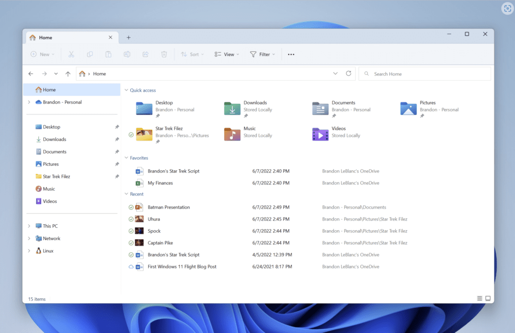 File Explorer tabs in Windows 11