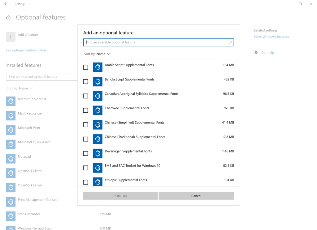 Install Active Directory Users And Computers using the Settings app