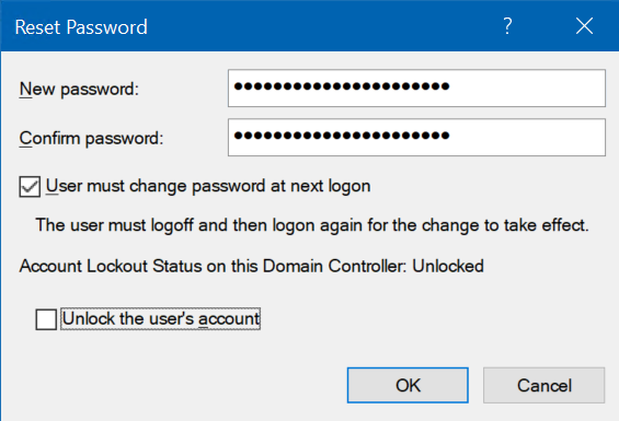 Entering in a new password for the user and forcing them to reset it after using this temporary password