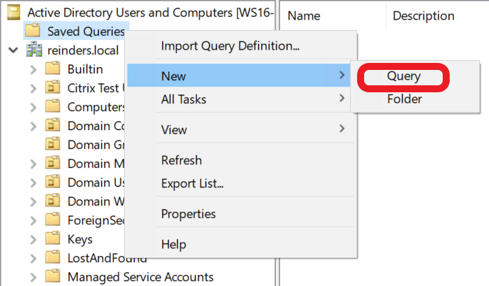 Creating a new Saved Query can speed up routine searches in Active Directory Users And Computers