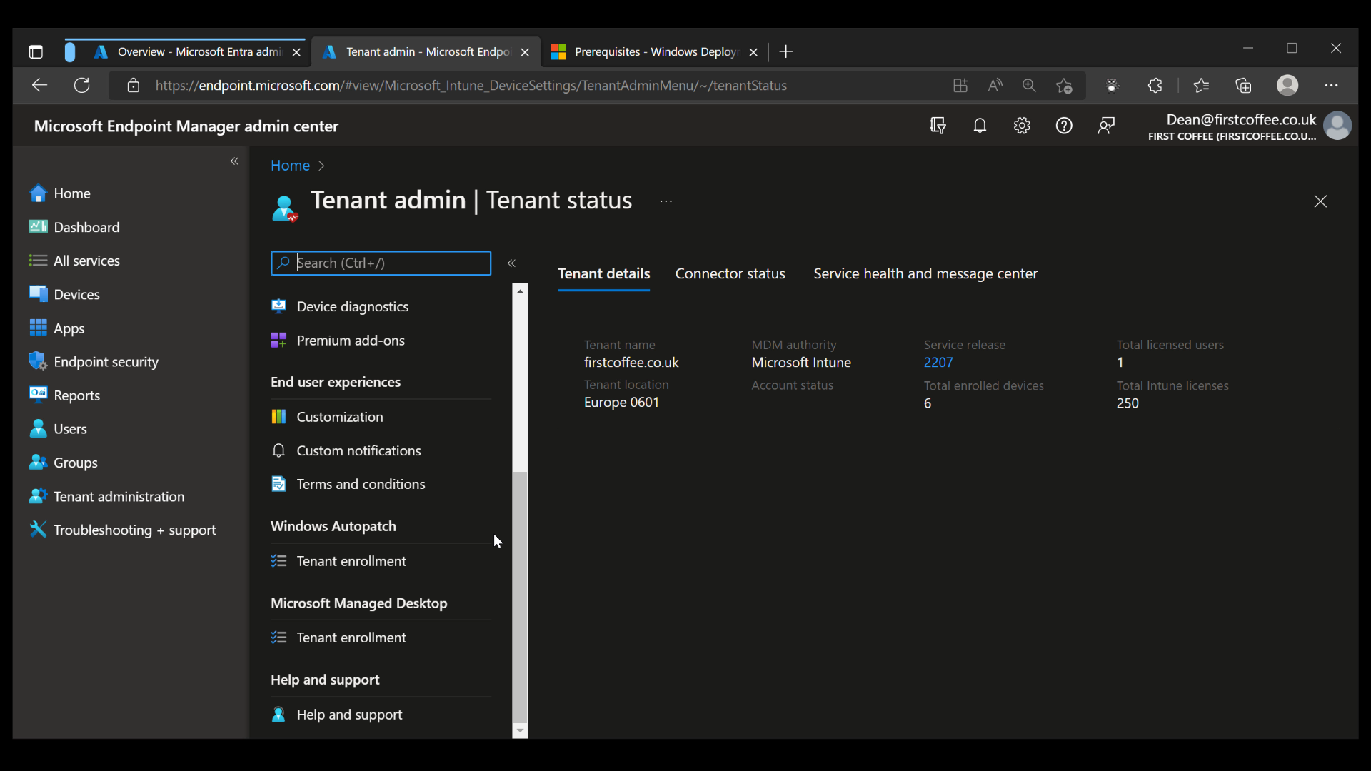 Windows Autopatch tenant enrollment in the Endpoint Manager admin center