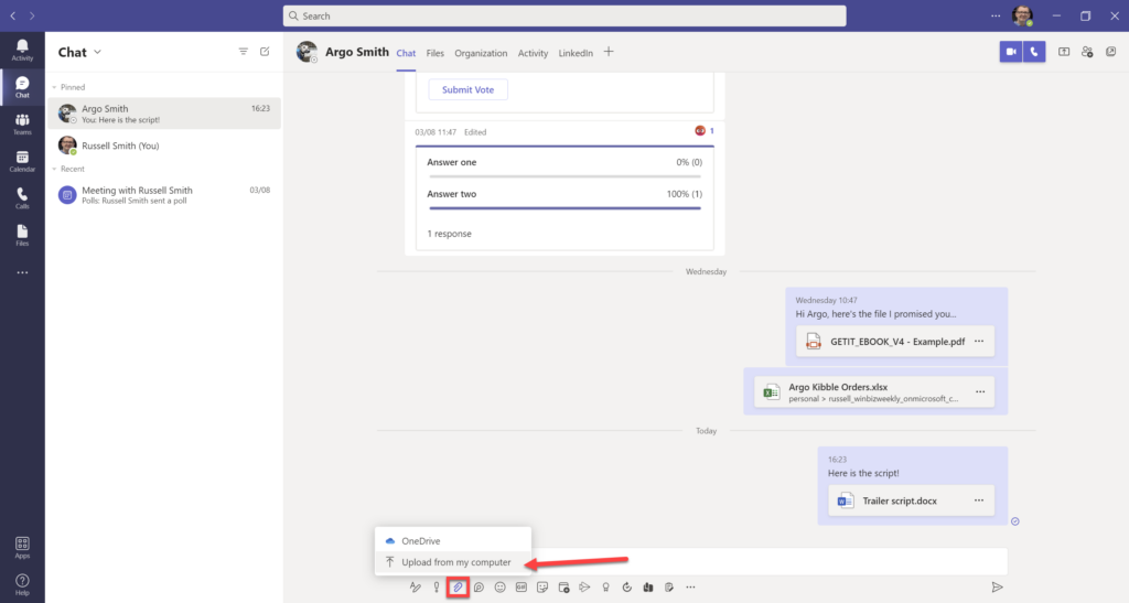 Upload files from your computer in Microsoft Teams