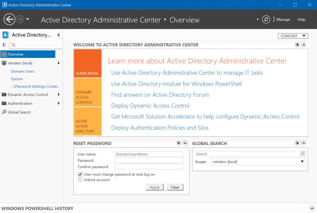 The Active Directory Administrative Center