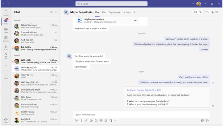 Microsoft Teams Adds Support For Scheduling Chat Messages