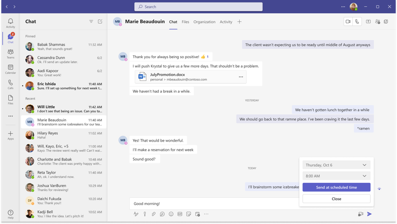 Microsoft Teams Adds Support for Scheduling Chat Messages