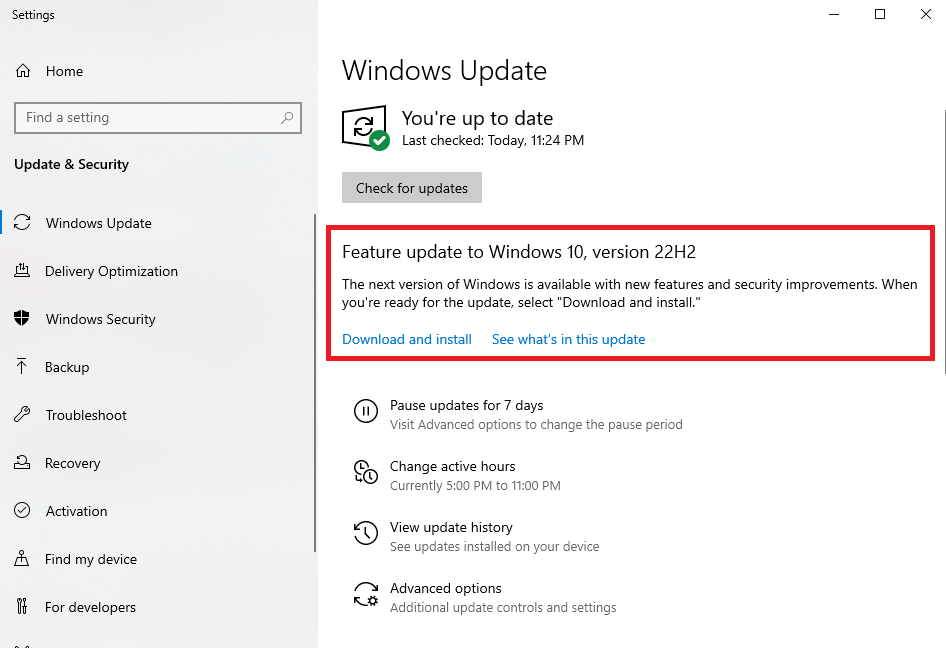 How to install Windows 10 version 22H2
