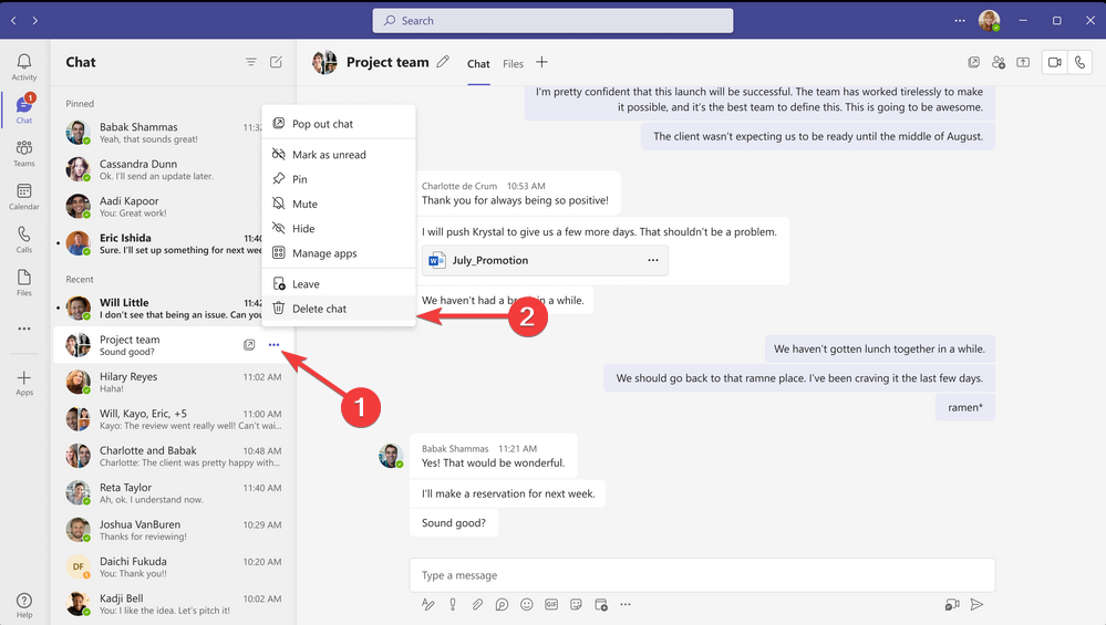 Microsoft Teams will Let Users Delete Chats Next Month