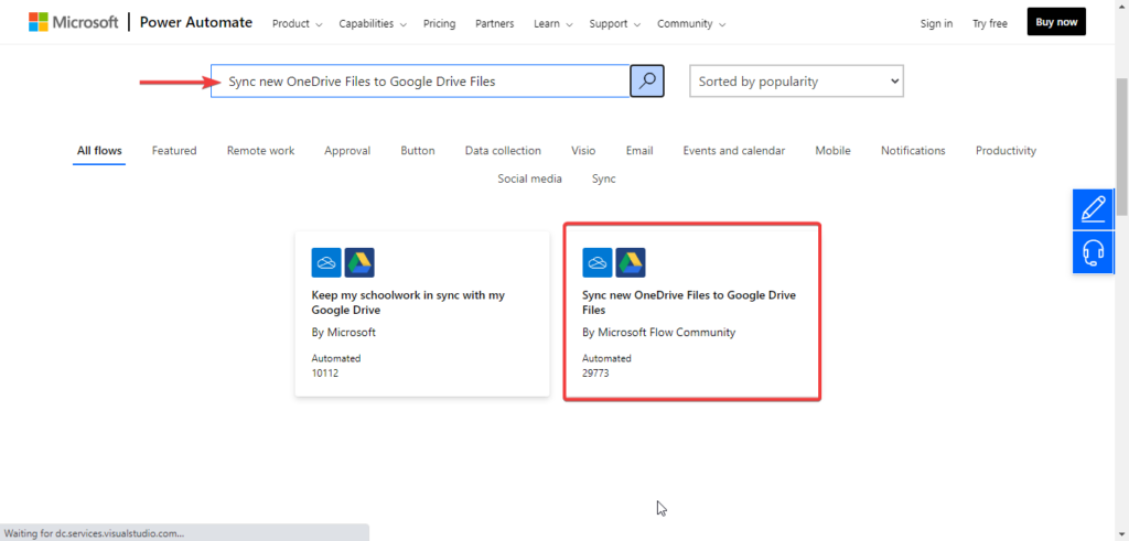 Select sync new OneDrive files to Google Drive files