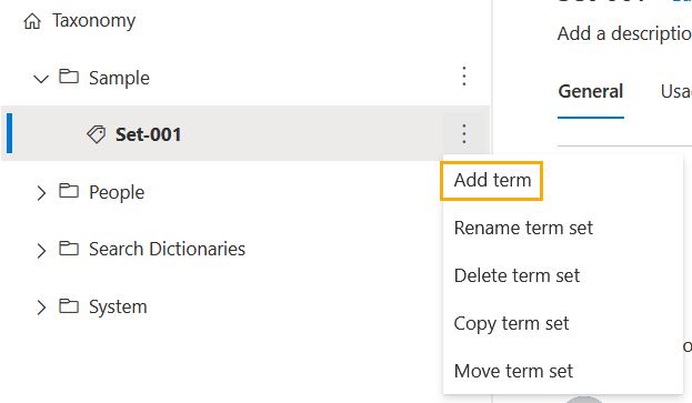 Adding a term to a term set in SharePoint