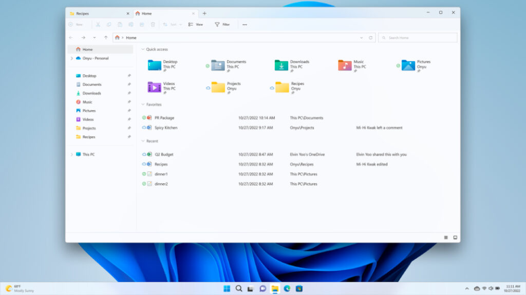 Windows 11 File Explorer tabs