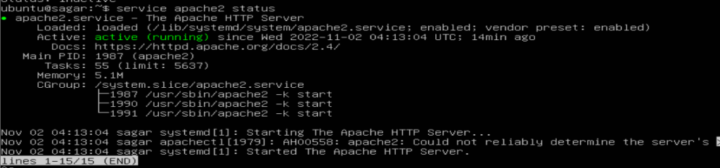 We test if the installation of Apache web server was successsful