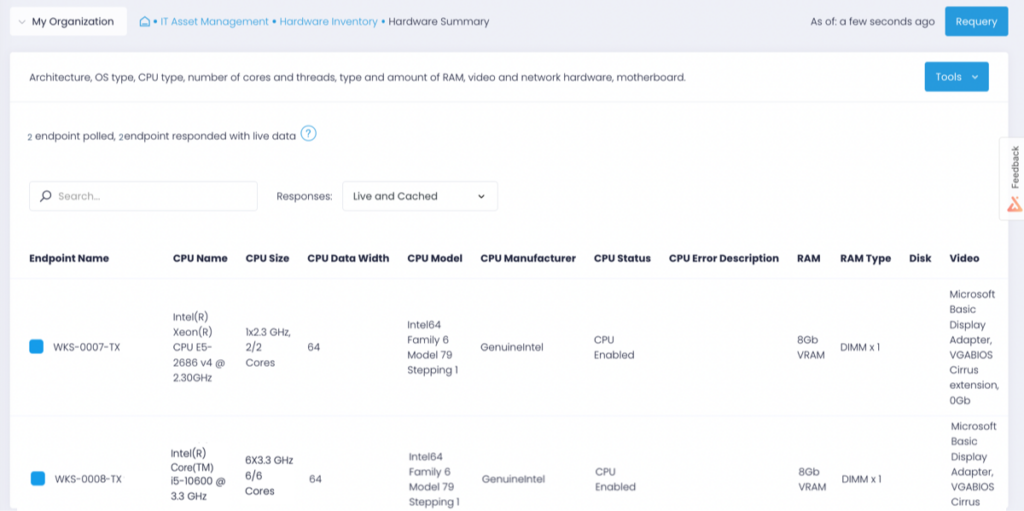 Action1 - hardware inventory
