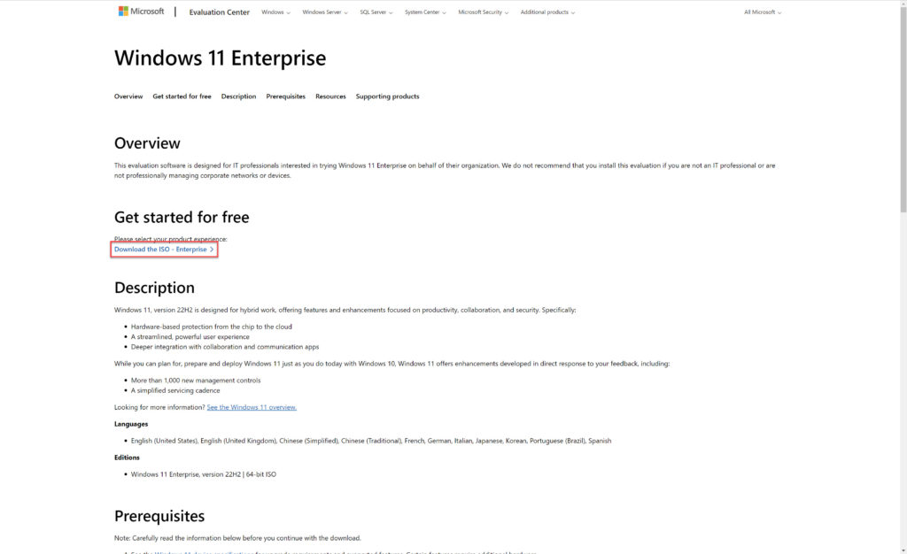 Windows 11 Enterprise download iso