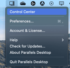 You can access your VM settings in the Control Center