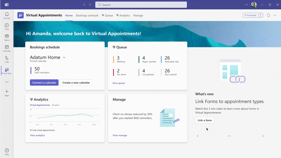 Microsoft Teams Premium virtual appointments