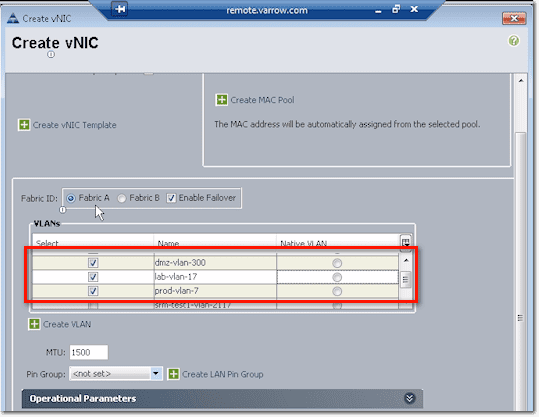 trunk vlans