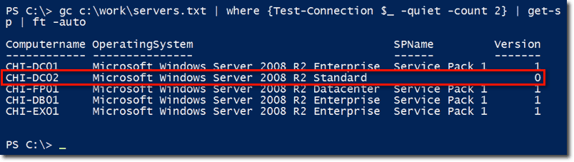 Applying get-sp to a list of servers