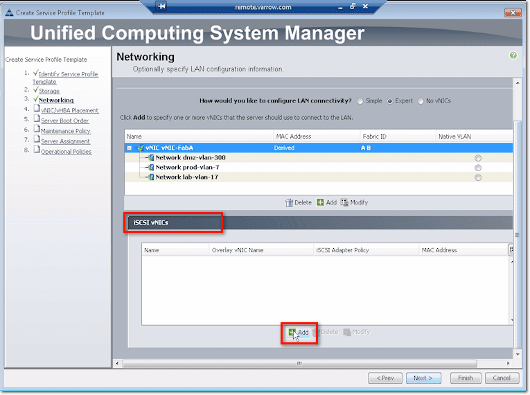 iSCSI vNICs