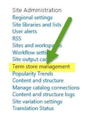 SharePoint 2013 Managed Navigation term store management