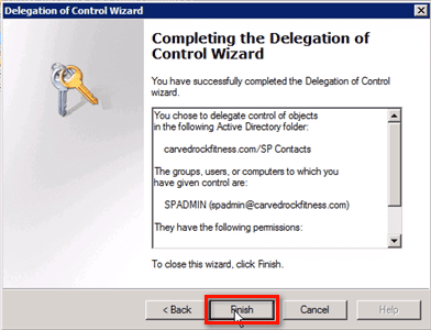 complete delegation of control wizard