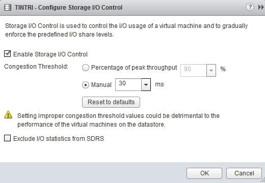 Configure vSphere Storage I/O Control (SIOC) tintri