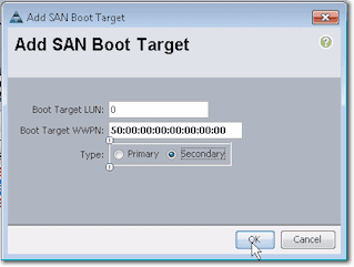 add SAN boot target for secondary