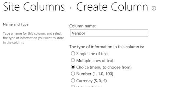 create custom type add site column