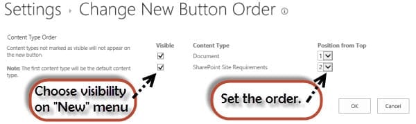 Content Type to SharePoint 2013 List or Library new menu