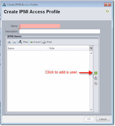 create ipmi access profile settings