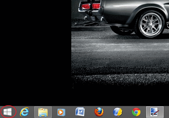 The Windows 8.1 start button on the desktop