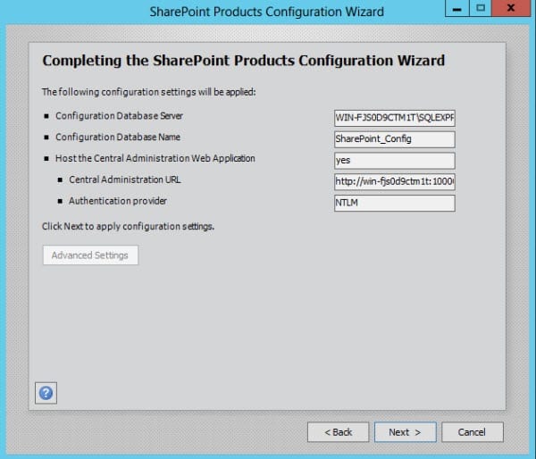 Setup SharePoint 2013 Development Environment: Configuration Summary