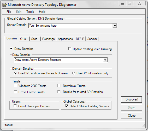 Using The Active Directory Topology Diagrammer